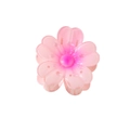 Pink cherry blossom hair claw clip with gradient petals and durable metal spring - Rose Red