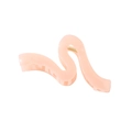 Minimalist S-shaped wavy hair claw clip in peach resin with gold metal spring - Jelly Pink
