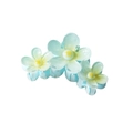 Eleganter lichtdurchlässiger blauer Haarklammer mit drei Blumen und Harzoberfläche - Blau