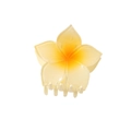 Elegante gele Frangipani haarklem met kleurverloop van hars voor zomerse kapsels - Bulkverpakking / Geel
