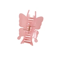 Retro butterfly hair claw clip in translucent light pink resin with metal spring - Bulk (No Packaging) / Pink