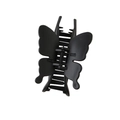 Elegant matte black butterfly hair claw clip with vintage butterfly wing design for women - Bulk (No Packaging) / Black