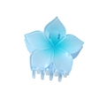 Pinza per capelli a forma di plumeria blu cielo traslucido per acconciature estive - Confezione sfusa / Blu Perlato