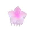 Pink and purple gradient frangipani hair claw clip made of frosted translucent resin - Pearlescent Rose Red