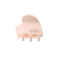 Pince à cheveux cœur en acétate rose avec gravure France Handmade pour femmes - Rose
