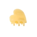 Petite pince à cheveux cœur en acétate jaune crème avec texte fait main en France - Jaune