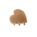 Molla per capelli a cuore in acetato marrone chiaro con dettaglio France Handmade - Cachi