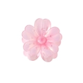 Translucent pink flower hair claw clip with pearlescent finish and shark clip design - Bulk Packaging / Pearlescent Pink
