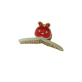 Pinza per capelli verde chiaro con decorazione a coniglietto bianco e rosso carino - Coniglio Verde