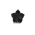 Pinza per capelli a forma di fiore nero opaco per uno styling elegante e minimalista - Confezione sfusa / Nero