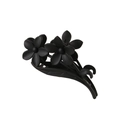 Eleganter matt schwarzer Vintage Blumen Haarklammer mit Blumen und Blattdesign - Matt Schwarz / Großpackung