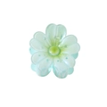 Eisblauer lichtdurchlässiger Blumen-Haarklammer mit vierblättrigem Harz-Blütenblatt - Perlmuttgrün