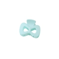 Elegant mint green bow-shaped hair claw clip with matte finish and hollow design - Light Blue-4cm