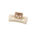 Pince à cheveux crème mignonne avec motif d'ours brun pour coiffure épaisse - Ours Blanc Cassé