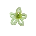 Light green hollow flower claw clip in translucent resin for elegant hair styling - Hollow Gradient-Green (Bulk)