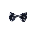Papillon blu scuro classico con motivo a stelle bianche in stile bandiera americana - Clip a Becco d'Anatra Fiocco Blu Notte