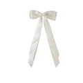 Eleganter cremeweißer Haarclip aus Polyester-Satin mit langen, fließenden Bändern - Creme