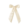 Eleganter cremefarbener Satin-Haarclip mit Schleife und langen Bändern für Damen - Creme