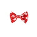 Fiocco per capelli rosso classico con stelle bianche per donne e accessori per animali - Clip a Becco d'Anatra Fiocco Rosso