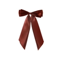 Eleganter burgunderroter Satin-Haarschleifenclip mit langen Bändern für Damen - Schokoladenbraun