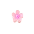 Pince à cheveux fleurie rose dégradé en résine avec une finition brillante et ressort - 4cm Fuchsia