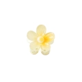 Pince à cheveux fleur jaune pâle élégante avec pétales en dégradé et fini résine - Emballage en Vrac / 4cm Jaune