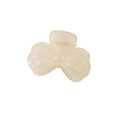 Minimalist cream white translucent resin flower hair claw clip with metal spring - Bulk Packaging / Bow-Cream Yellow