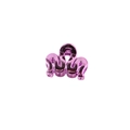 Metallic rose purple wave-shaped hair claw clip with a glossy electroplated finish - M-Shape Wave / Rose Red