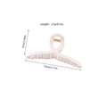 Grande pince à cheveux 13cm en acrylique blanc irisé avec dimensions - Style Ruban 13cm (Emballé Individuellement)