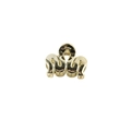 Eleganter Haarklammer aus Goldmetall in Wellenform mit poliertem Hochglanz-Finish - M-Form Welle / Gold