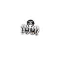 Eleganter silberner Metall-Haarclip mit unregelmäßigem Wellendesign in Hochglanz - M-Form Welle / Silber