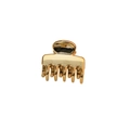 Mini molletta per capelli ovale in metallo dorato lucido per acconciature a coda di cavallo - 4cm Oro