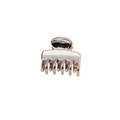 Molla per capelli ovale in metallo argento lucido con finitura liscia minimalista - 4cm Argento