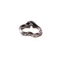 Pinza per capelli minimalista in metallo argento con design a onde irregolari e finitura lucida - 4.5cm Nero Canna di Fucile Nuvola