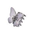 Eleganter Schmetterlings-Haarclip mit silberner Spiegeloberfläche und Metallfeder - Großpackung / Gunmetal-Schwarz