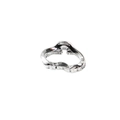 Pinza per capelli minimalista argento a forma di onda con finitura metallica - 4.5cm Argento Nuvola