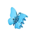 Eleganter Schmetterlings-Haarclip in durchscheinendem Hellblau mit metallischem Glanz - Großpackung / Blau