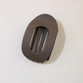Flat oval duckbill hair clip in dark brown matte finish with hollow cutout design - Oval Clip (Bulk) / Matte Dark Coffee