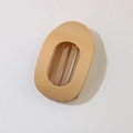 Creamy beige matte oval hair claw clip with cutout design and strong grip teeth - Oval Clip (Bulk) / Matte Red Khaki