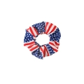 Elastic fabric scrunchie with classic American flag star and stripes pattern print - Blue Red Scrunchie