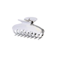 Polished silver metal hair claw clip with vintage crescent design and secure grip teeth - Silver