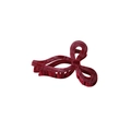 Elegant burgundy flocked hair claw clip with a checkered pattern and bow-shaped design - Bulk Packaging / Burgundy