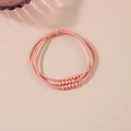 Eleganter mehrreihiger Haargummi in Rosa mit schimmernden facettierten Perlen Design - Kristall-Wassermelonenrot