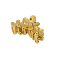 Elegant gold flower hair claw clip with metallic mirror finish for women - Bulk (No Packaging) / 3-Flower Gold