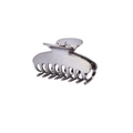 Minimalist vintage silver metal shark hair claw clip with high-gloss mirror finish - Gun Black