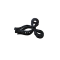 Classic black and dark grey checkered flocking shark hair claw clip with bow design - Bulk Packaging / Black