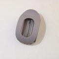 Matte grey-purple oval hollow hair claw clip for women on a cream textured background - Oval Clip (Bulk) / Matte Grey Purple