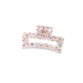 Square transparent hair claw clip with colorful polka dots and strong metal spring - Colorful Polka Dot (Bulk)