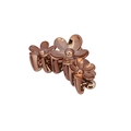Pince à cheveux fleurie en or rose élégante avec une finition métallique brillante - Bronze