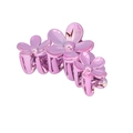 Exquisite triple flower metal hair claw clip in vibrant polished purple finish - Bulk (No Packaging) / 3-Flower Rose Red